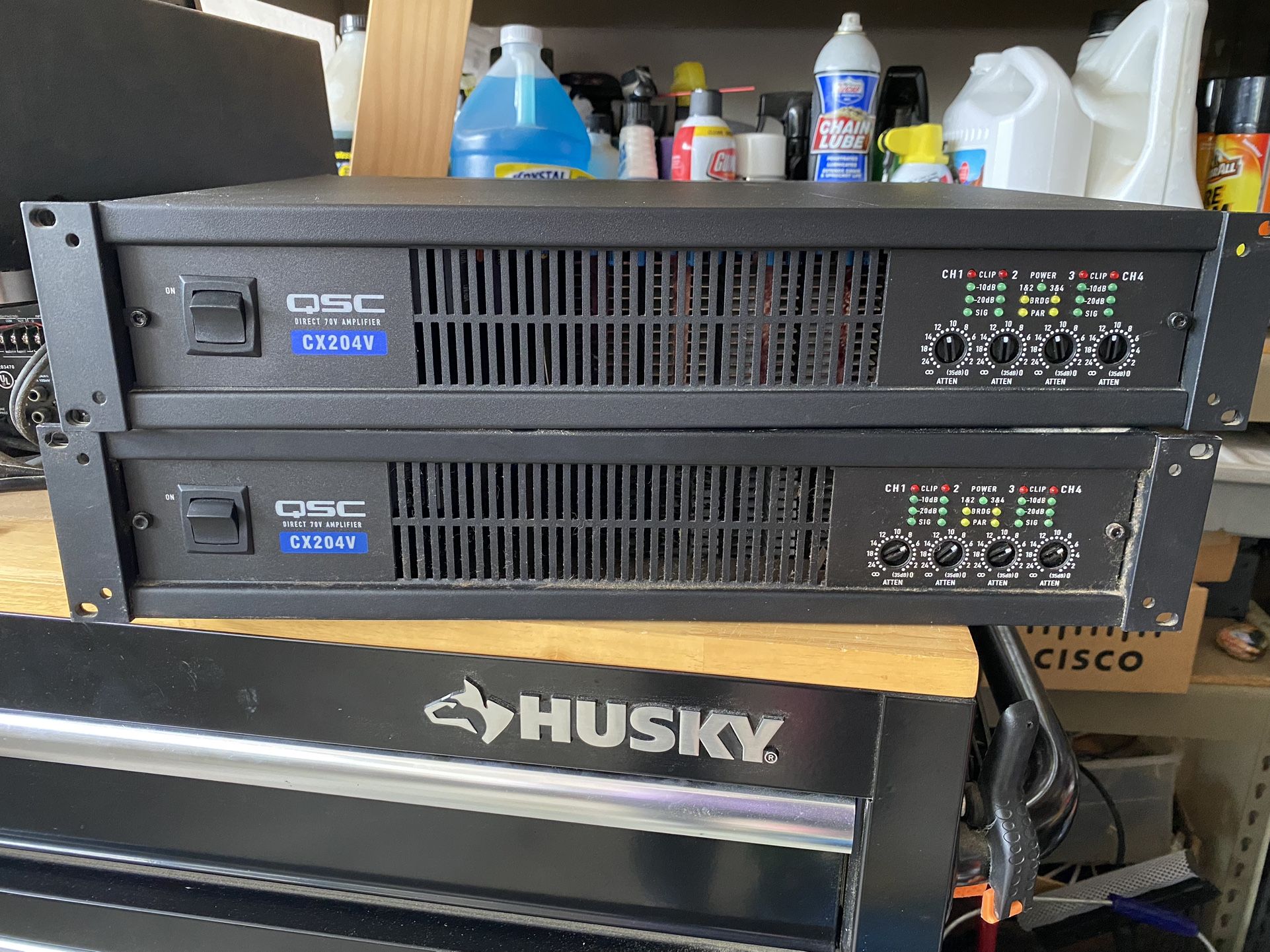 QSC CX204V 70V 4 Channel Power Amplifier x2