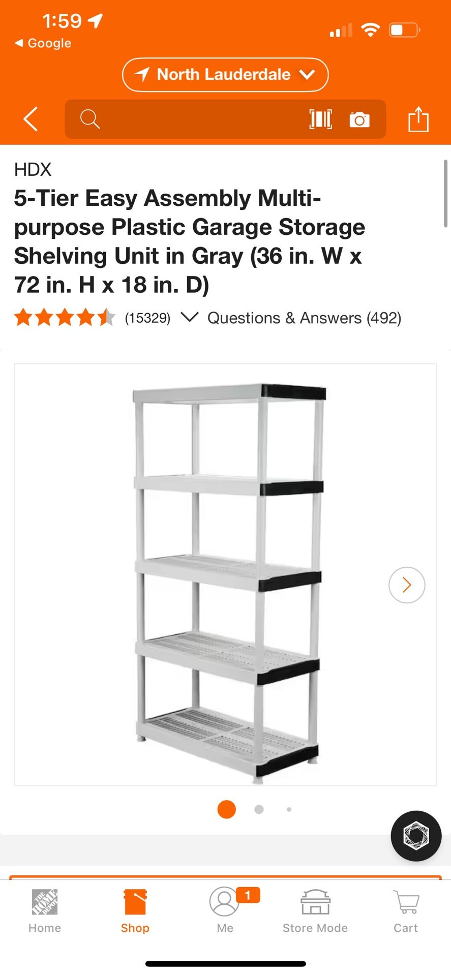 5 Tier Plastic Shelves