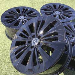 20 EQE MERCEDES RIMS OEM STOCK SET BLACK EQS WHEELS GENUINE 2023 (contact info removed)800
