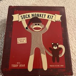 NEW Sock Monkey Kit With Adoption Papers