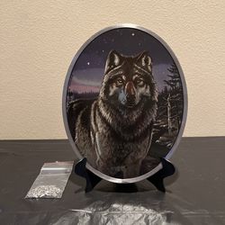 Glassmasters Hanging Wolf Stained Glass Suncatcher 8.5”