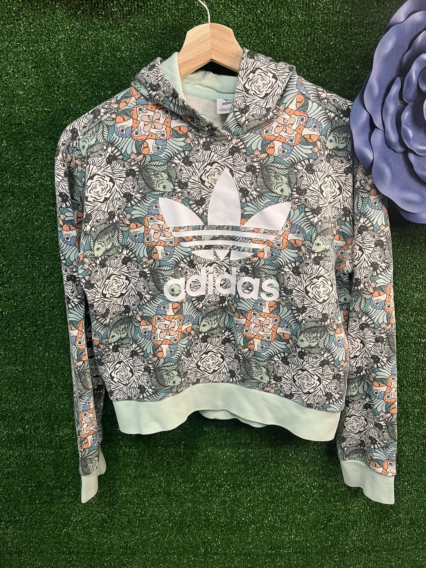 Adidas Colorful Hoodie Youth Size Large