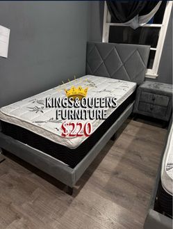 New twin bed frame with mattress