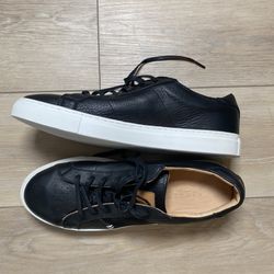 Greats Royale Sneakers Mens Size 12 Black Leather Minimalist Casual Low Top Shoes