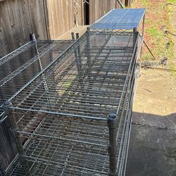 4 Metal Shelves With Wheels
