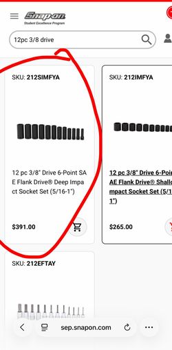 Snap on-chrome/impact sockets 3/8