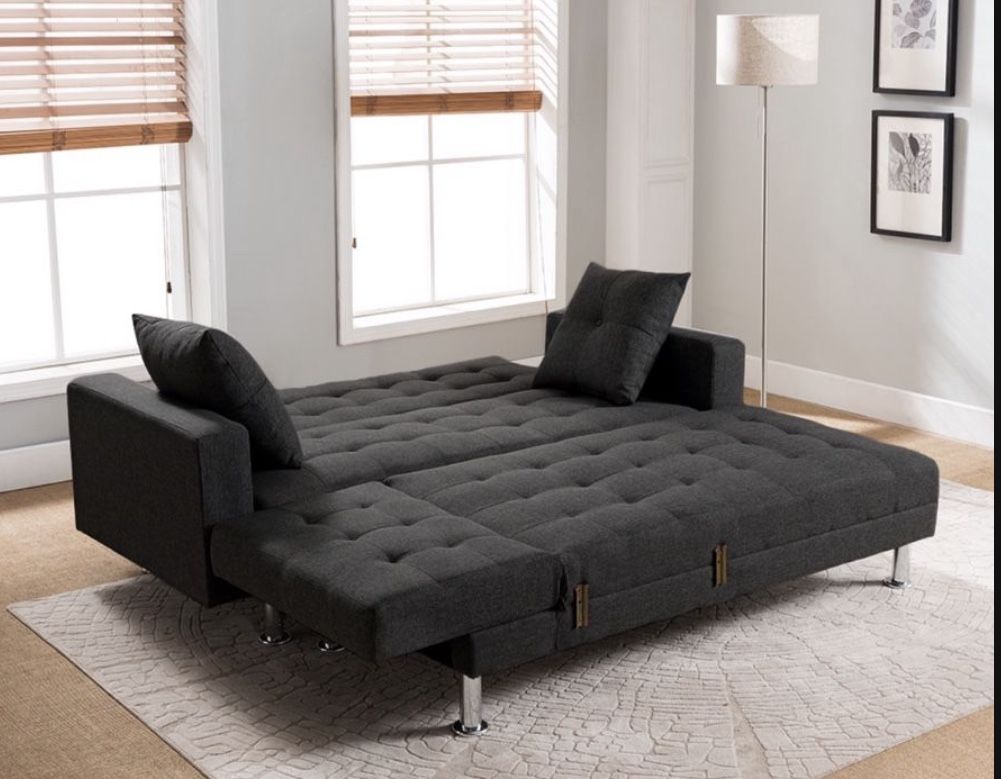 Sectional chaise Reversible convert To Bed 96”x61