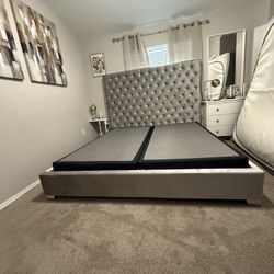 King Size Bed Frame With Bed Side Big 