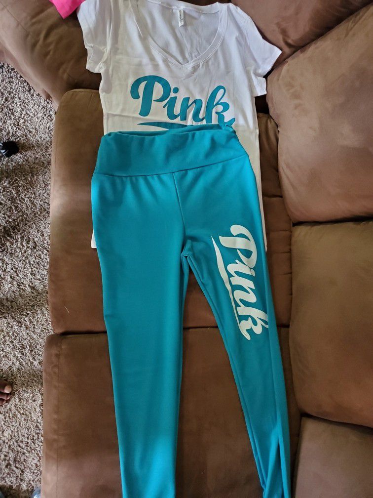Teal PINK legging set