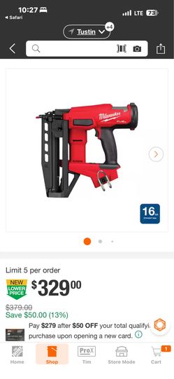 Milwaukee m18 16 gauge straight finish nailer