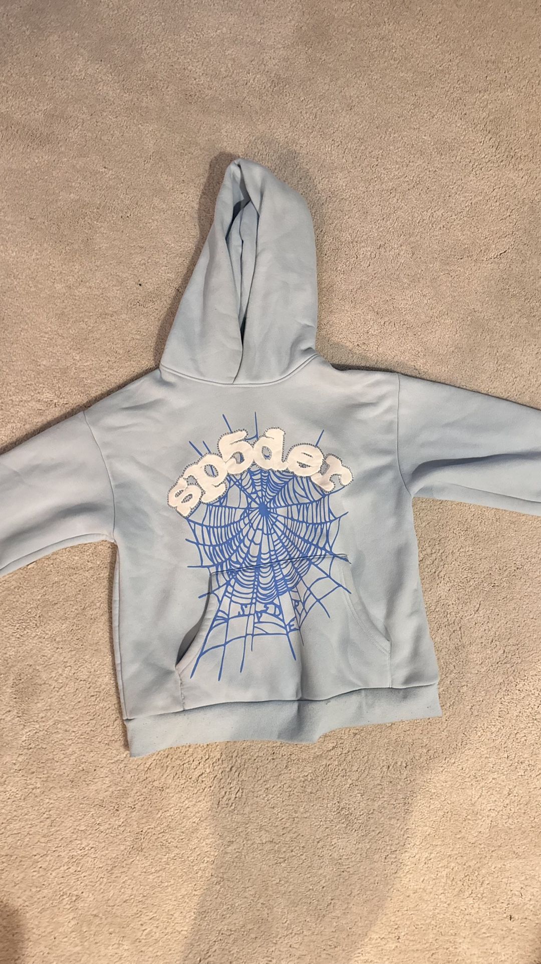 Light Blue Sp5der Hoodie 
