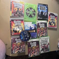 Xbox 360 ,Wii ,ps2 Guitar Hero Games 