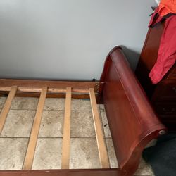 Twin Sized Cherry Wood Bed 