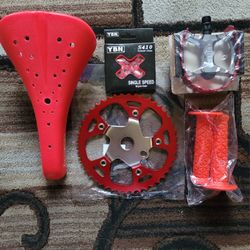 NEW Bicycle Bmx Parts Classic Bundle Red