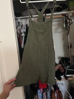 Green buckle up overalls