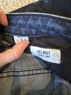 Helmut Lang Women's Skinny Jeans Size 25 - Dark Wash Moto with Zip Pocket & Ankle Zips