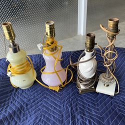 4 antique/bedside lamp/desk lamps