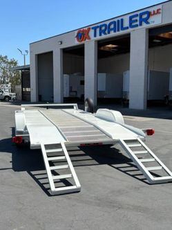 2025 Carson 7x18 Car Hauler Trailer 7K California Car Hauler Lightweight D Rings Brakes Ramps 7 Way RV Financing