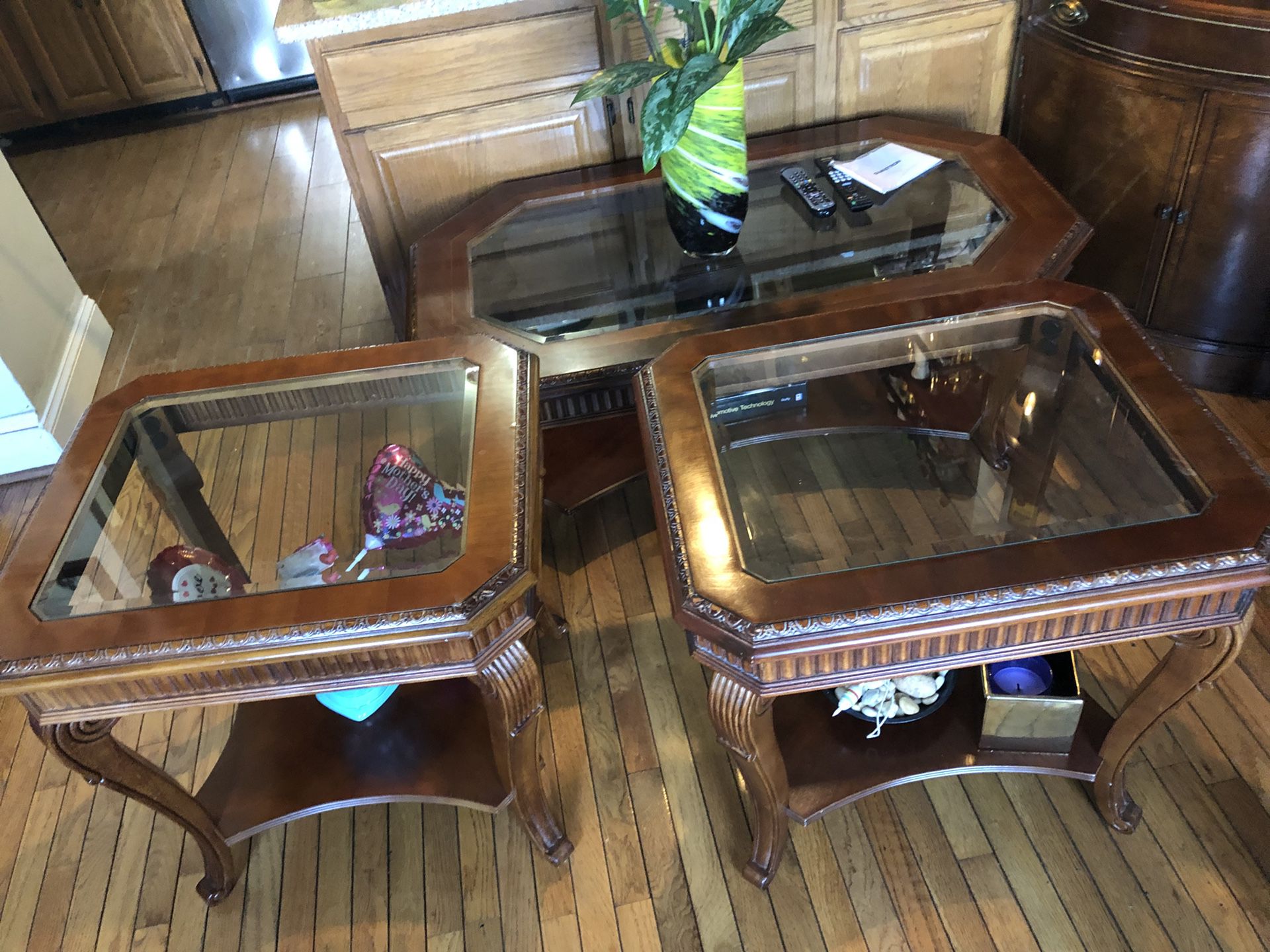 Coffee table and two small tables