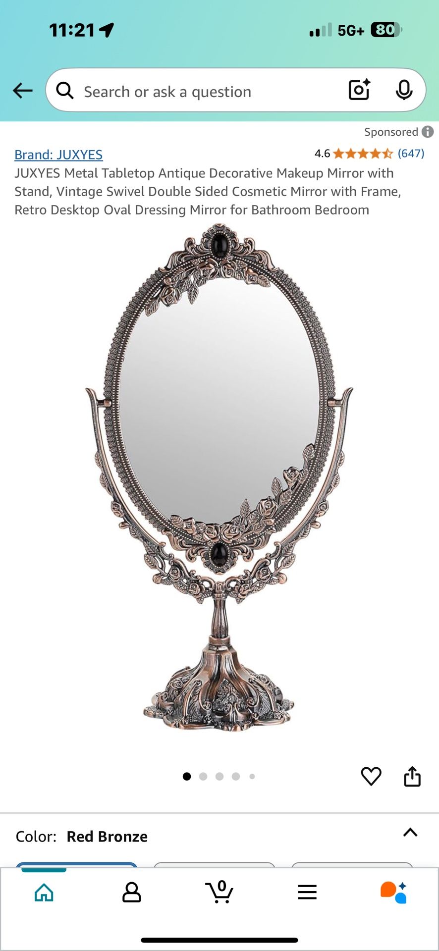Tabletop Antique Mirror