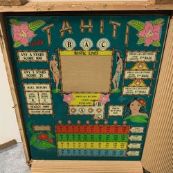 Bally TAHITI Bingo Backglass BRAND NEW ORIGINAL 1978!!!  (multiple available)