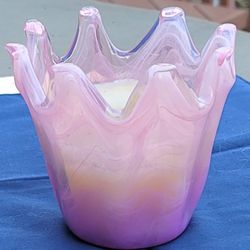 Tammaro Home scented Murano glass candle in a glass bowl. 
The item is made in Italy by Antonio Tammaro Group s.r.l., a company known for using tradit