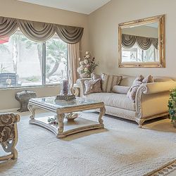 Couch,chair,table,mirror