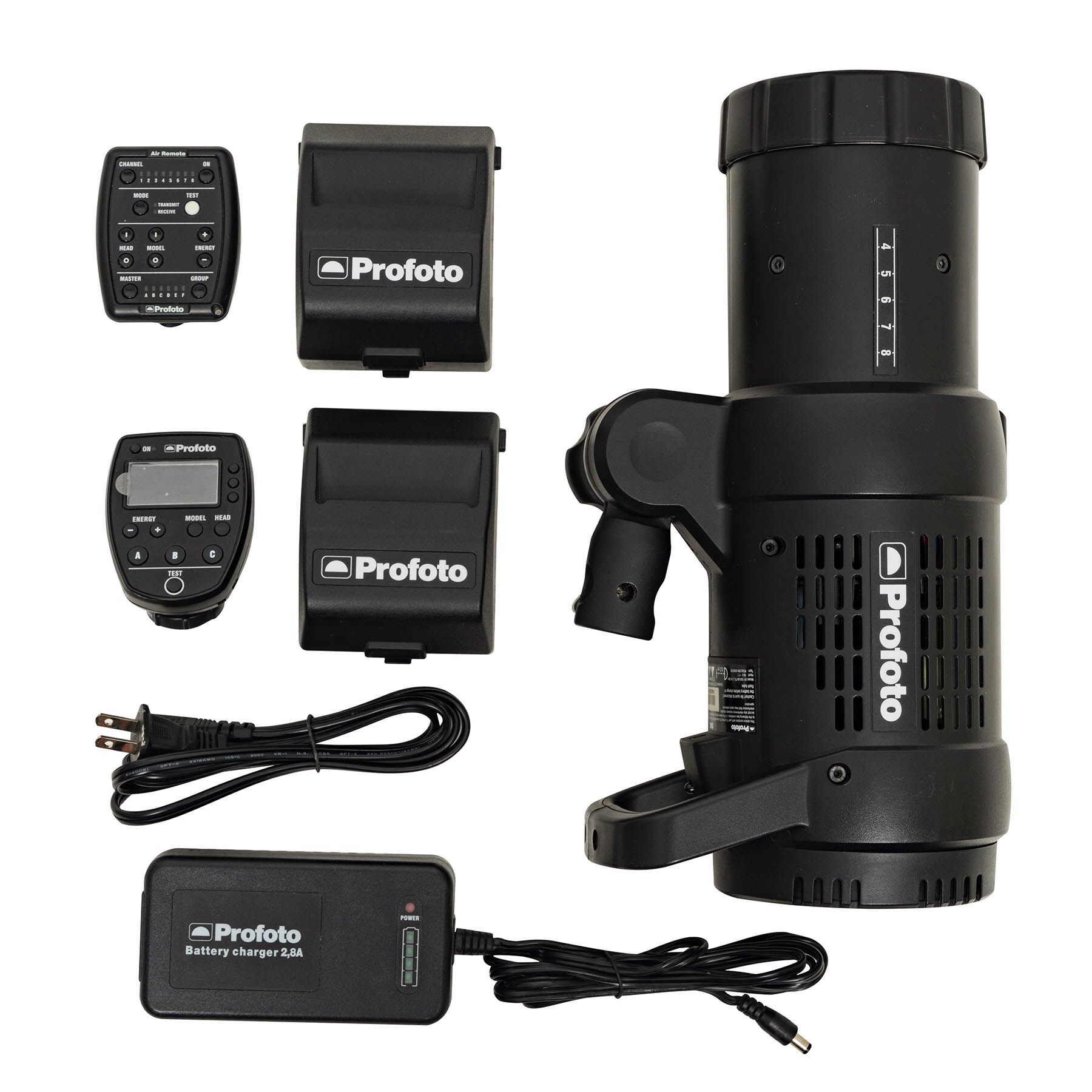 Profoto B1 500 AirTTL Battery Powered Monolight Flash with 2 batteries 2 TTL-S Air Remotes for Canon