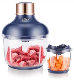 Electric Food Chopper with 2 Glass Bowls