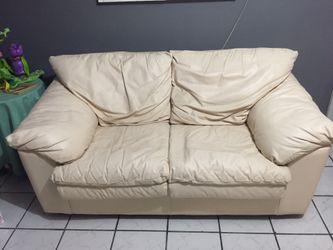 Leather love seat