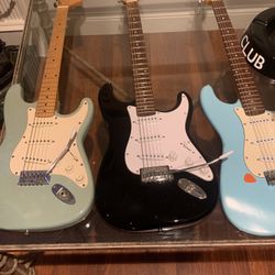 Three Vintage Fender Squiers's