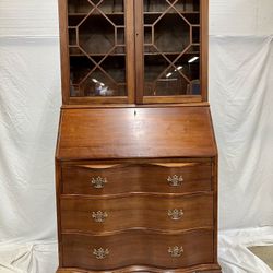 Secretary Desk with Bookcase/Curio Hutch