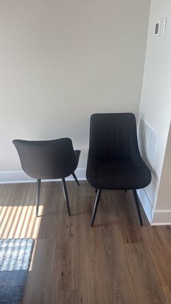 Set of 4 Modern Black Upholstered Dining Chairs