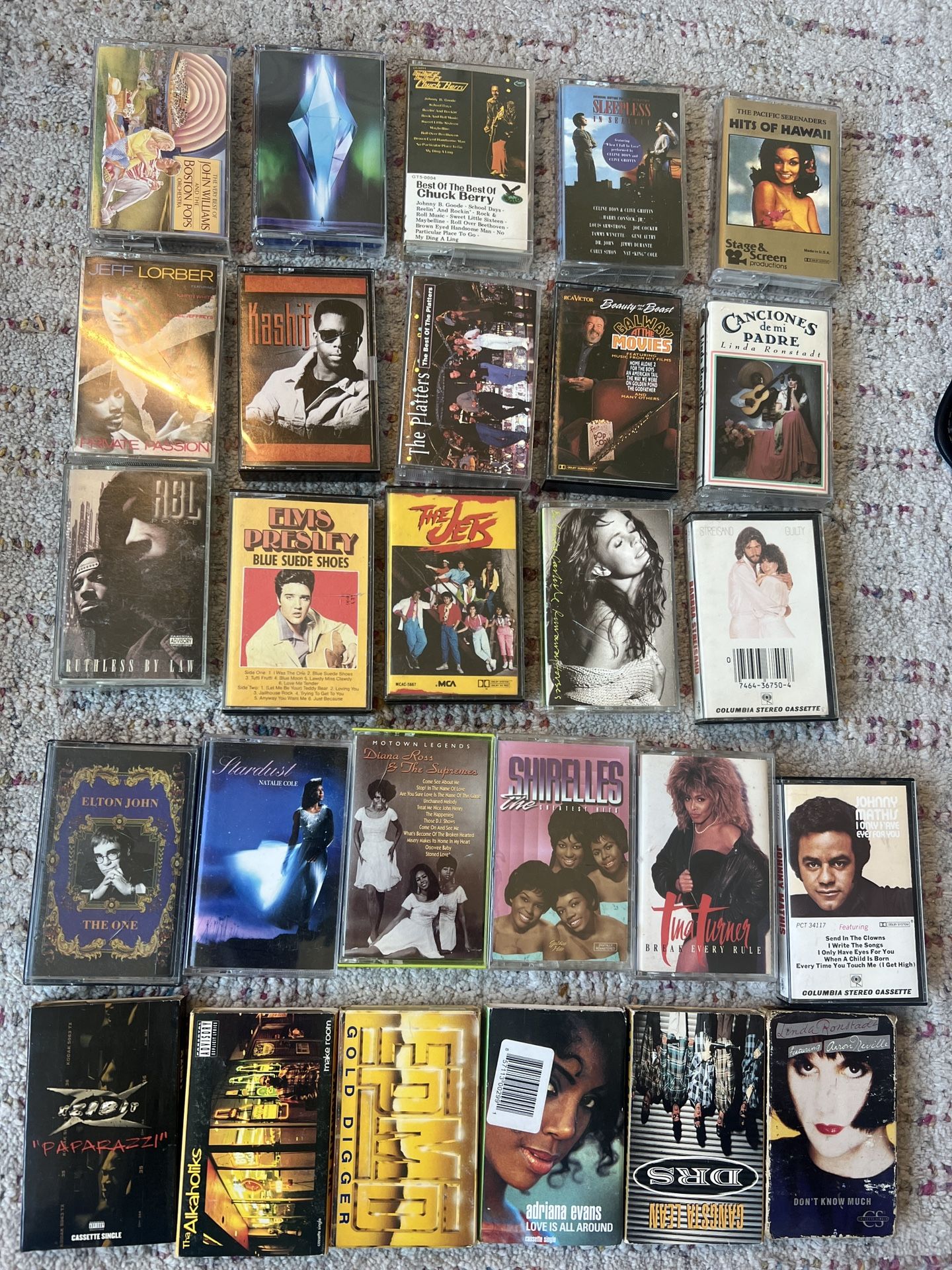 Assorted music cassettes