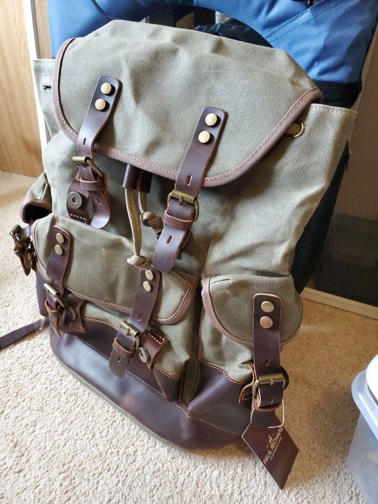 Brand new Military Style heavy duty canvas backpack Messenger bag