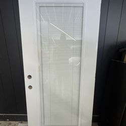 36” x 80” Steel Internal Blinds Exterior Door Slab RH Inswing