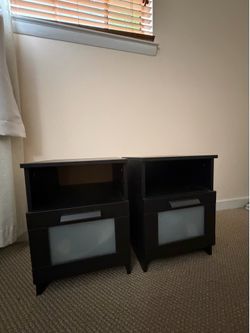 2 Black Nightstands / Bedside Tables – Great Condition