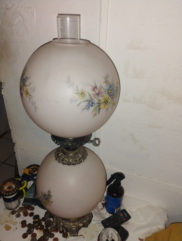 Antique Oil Lamp Victorian Pair