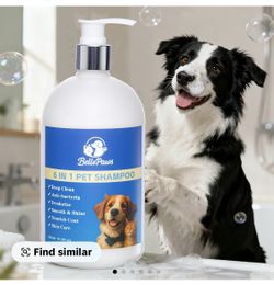 BellePaws 6-in-1 Pet Shampoo for Dogs & Cats ,16.9oz,Keeps Smell Good For One Week Freshness，Gentle Amino Acid Cleanse&MinkOil Nourishment ,Deep Clean
