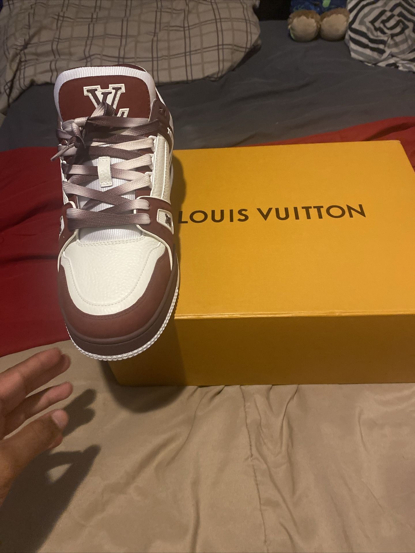 Louis Vuitton Maroon And White