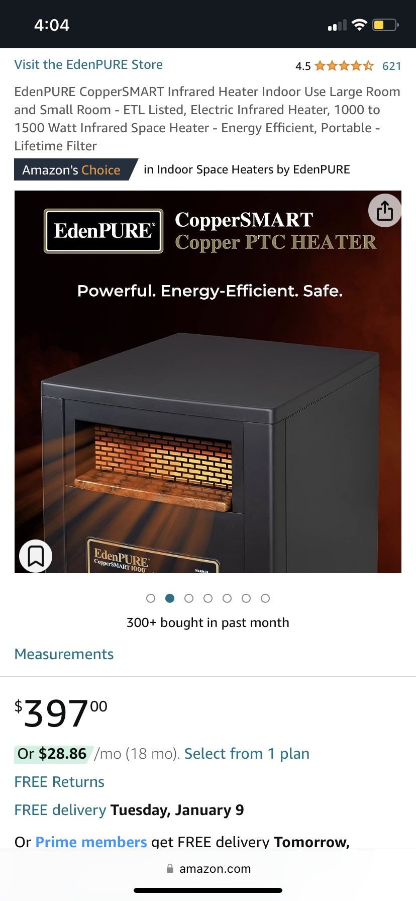 Space Heater Edenpure Infrared Heater Reviews EdenPure Gen21 - Main Image