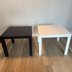 Set of 2 Side Tables – Black & White (Matching Pair)