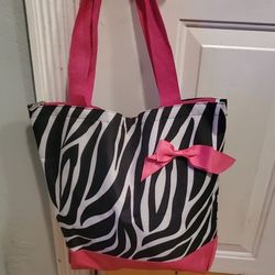 Zebra Tote Bag Purse..size Med..brand New@
