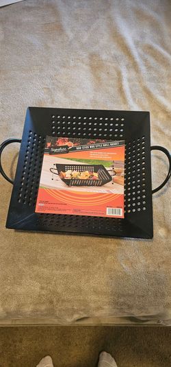 TWO NON-STICK WOK STYLE GRILL BASKETS