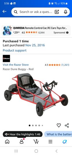 Razor Dune Buggy Red Electric Go-Kart