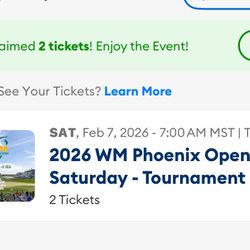 Waste Management GA Saturday 2 tickets 