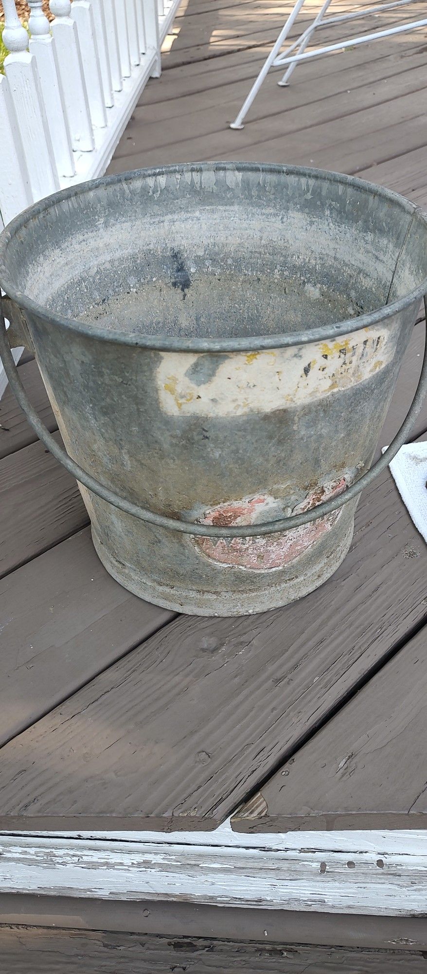 Vintage Wheeling Metal Bucket