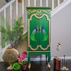 Gemstone Jewelry Armoire Peacock Art