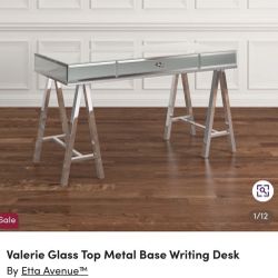 Mirror Glass Top Table Desk