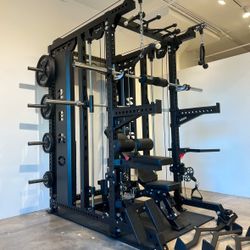 ‼️FREE DELIVERY/INSTALLATION ‼️Smith Machine 500 | Adjustable Bench | 245lb Cast Iron Olympic Weights | 7ft Olympic Bar | Fitness | Gym Equipment 